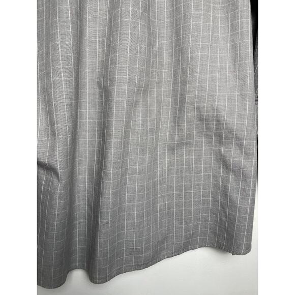 Men's Long Sleeve Dress Shirt Size 15 1/2 Gray Striped Button Up Shirt For Men - Picture 8 of 9